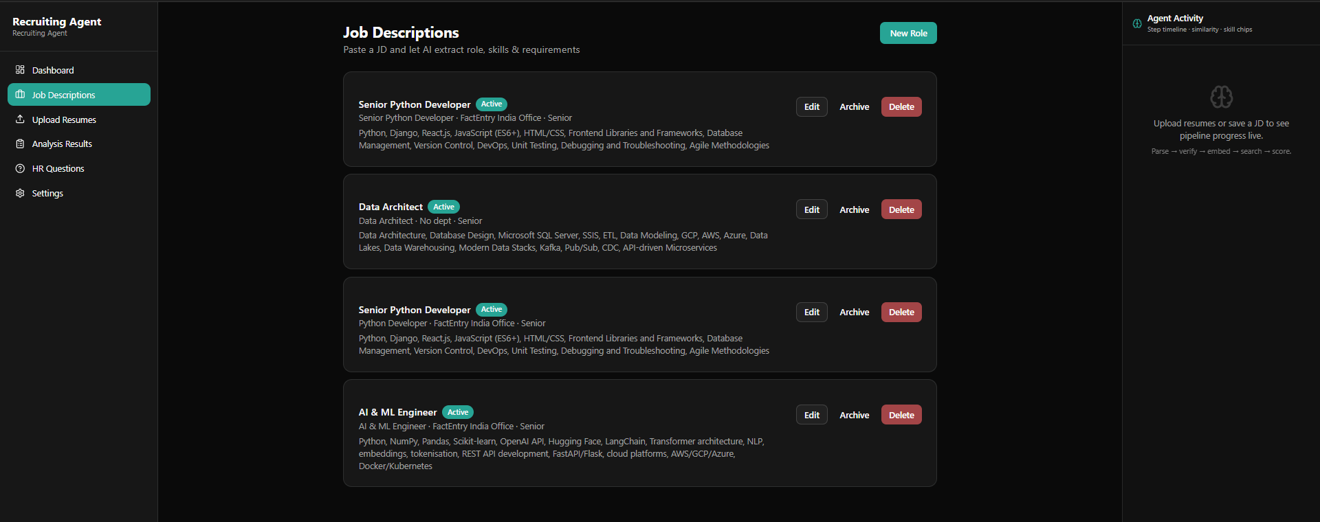 Job descriptions manager